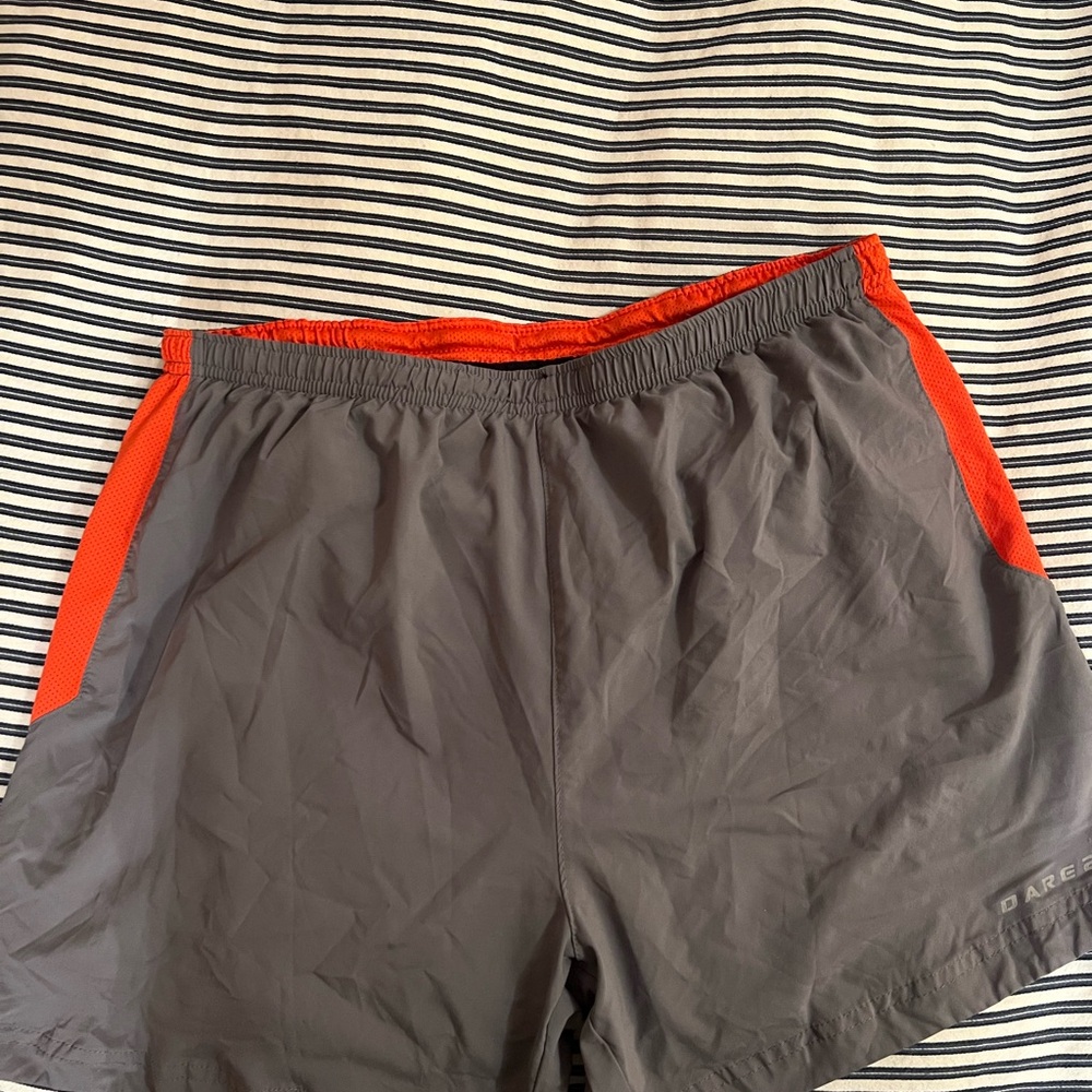 Dare2b Athletic Gray and Orange Shorts Lightweight Elastic